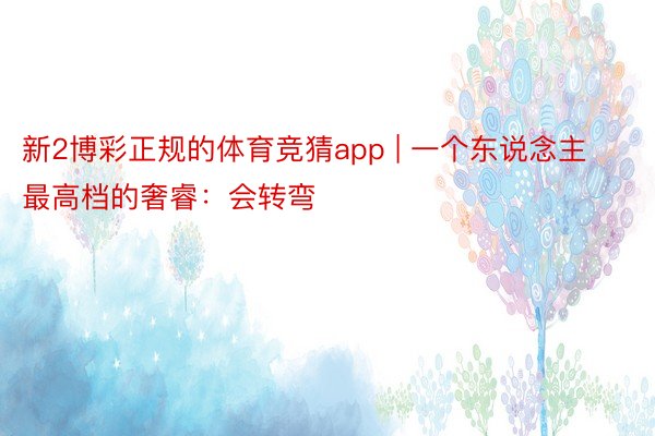 新2博彩正规的体育竞猜app | 一个东说念主最高档的奢睿：会转弯